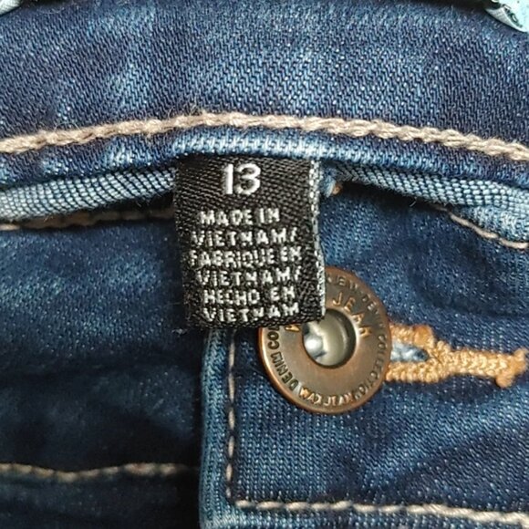 WAX JEAN dark wash blue destroyed skinny stretchy jeans size 13 - Picture 14 of 15